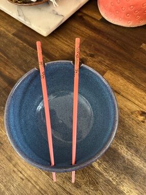 Vintage Studio Pottery Chopstick Bowl By Wiliam Creitz, Soup Noodle 🍜 Bowl